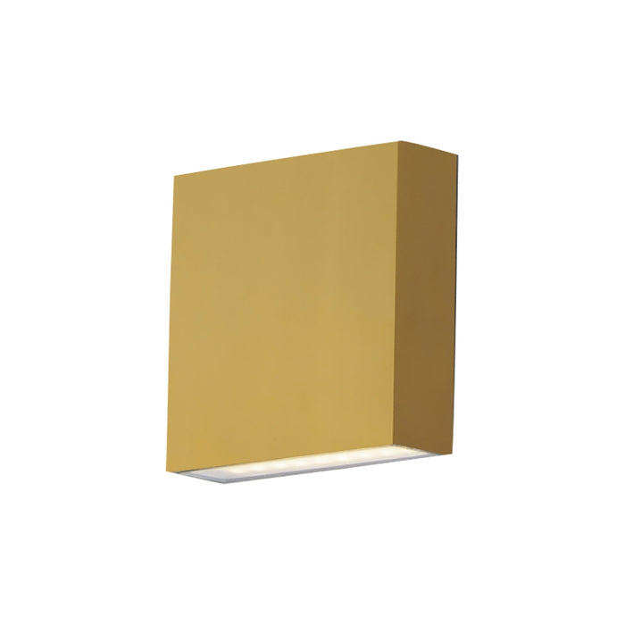 Brik Outdoor LED Wall Light in Natural Aged Brass (Small).