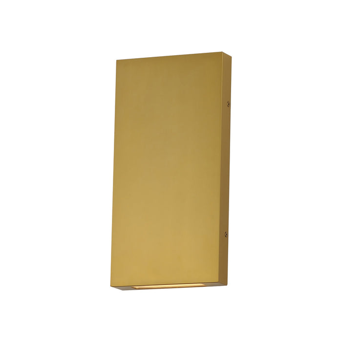 Brik Outdoor LED Wall Light in Natural Aged Brass (Large).