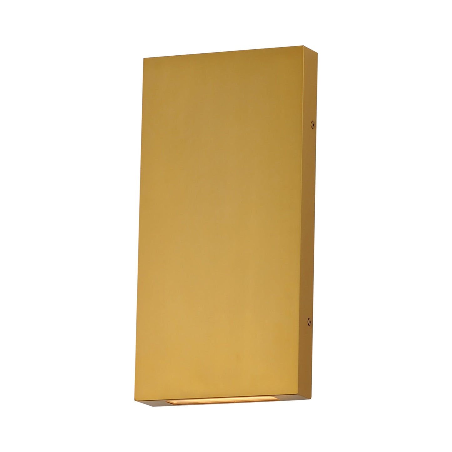 Brik Rectangular Outdoor LED Wall Light in Natural Aged Brass.