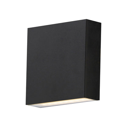 Brik Square Outdoor LED Wall Light in Black (4.75-Inch/No Features).