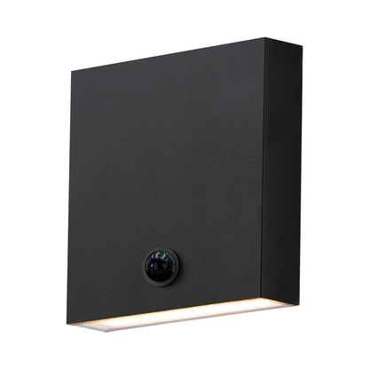 Brik Square Outdoor LED Wall Light in Black (6.25-Inch/Motion Sensor/Photocell).