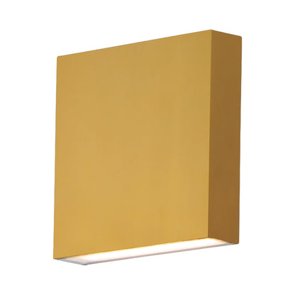Brik Square Outdoor LED Wall Light in Natural Aged Brass (6.25-Inch/No Features).