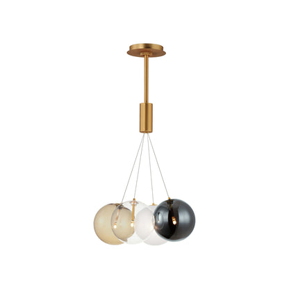 Burst Pendant Light in Gold/Multicolor (4-Light).