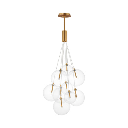Burst Pendant Light in Gold/Clear (9-Light).
