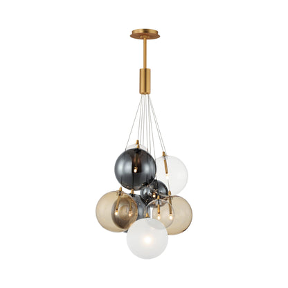 Burst Pendant Light in Gold/Multicolor (9-Light).
