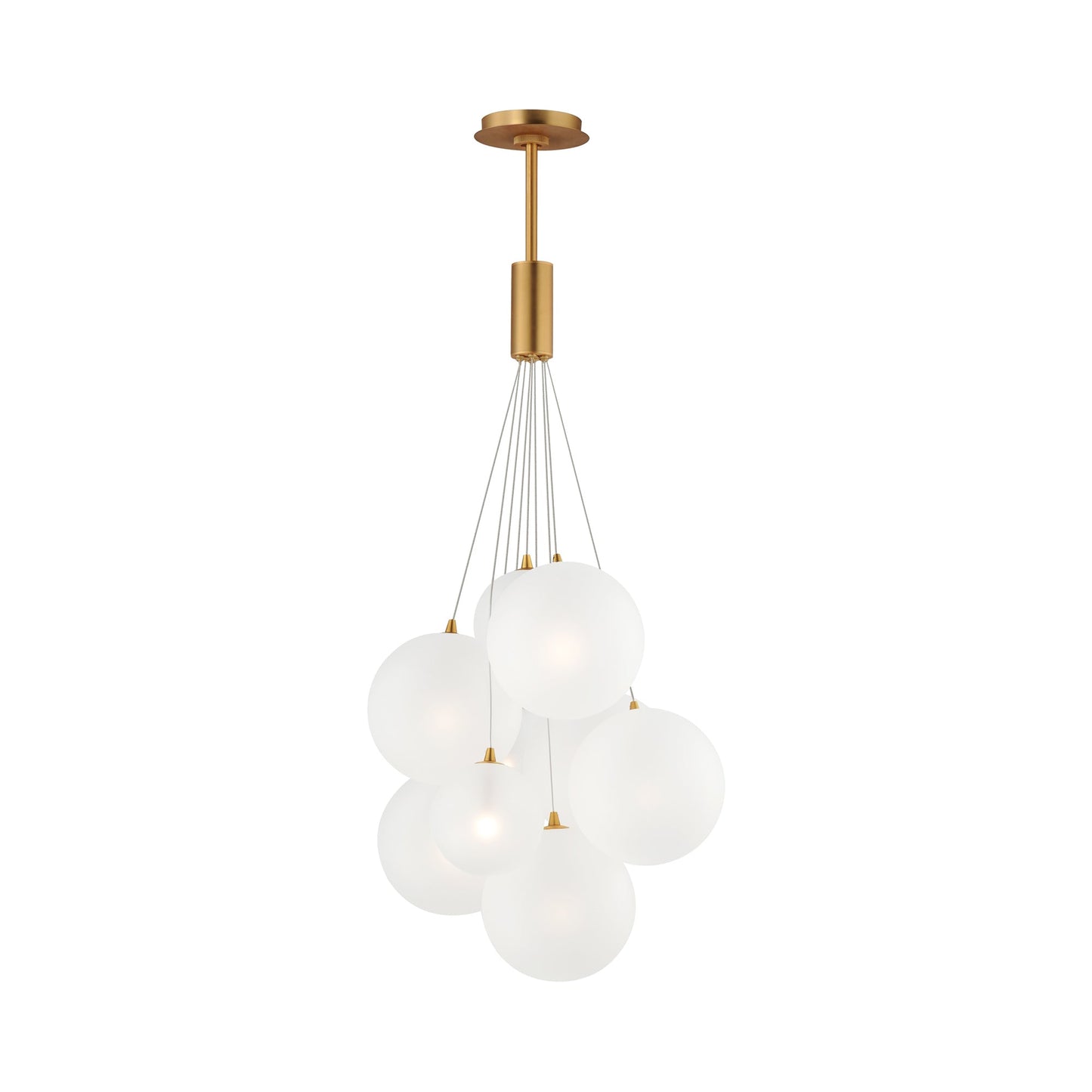 Burst Pendant Light in Gold/Translucent Frost (9-Light).