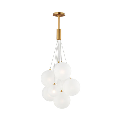 Burst Pendant Light in Gold/Translucent Frost (9-Light).