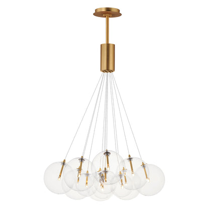 Burst Pendant Light in Gold/Clear (12-Light).