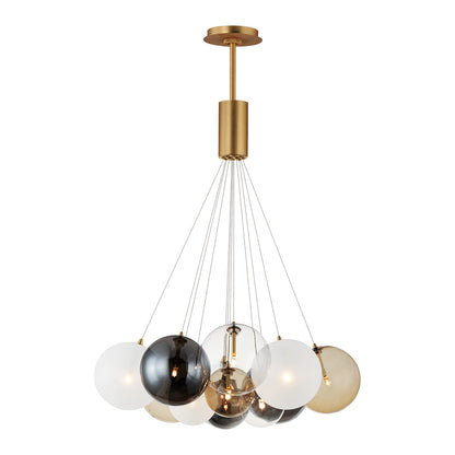 Burst Pendant Light in Gold/Multicolor (12-Light).