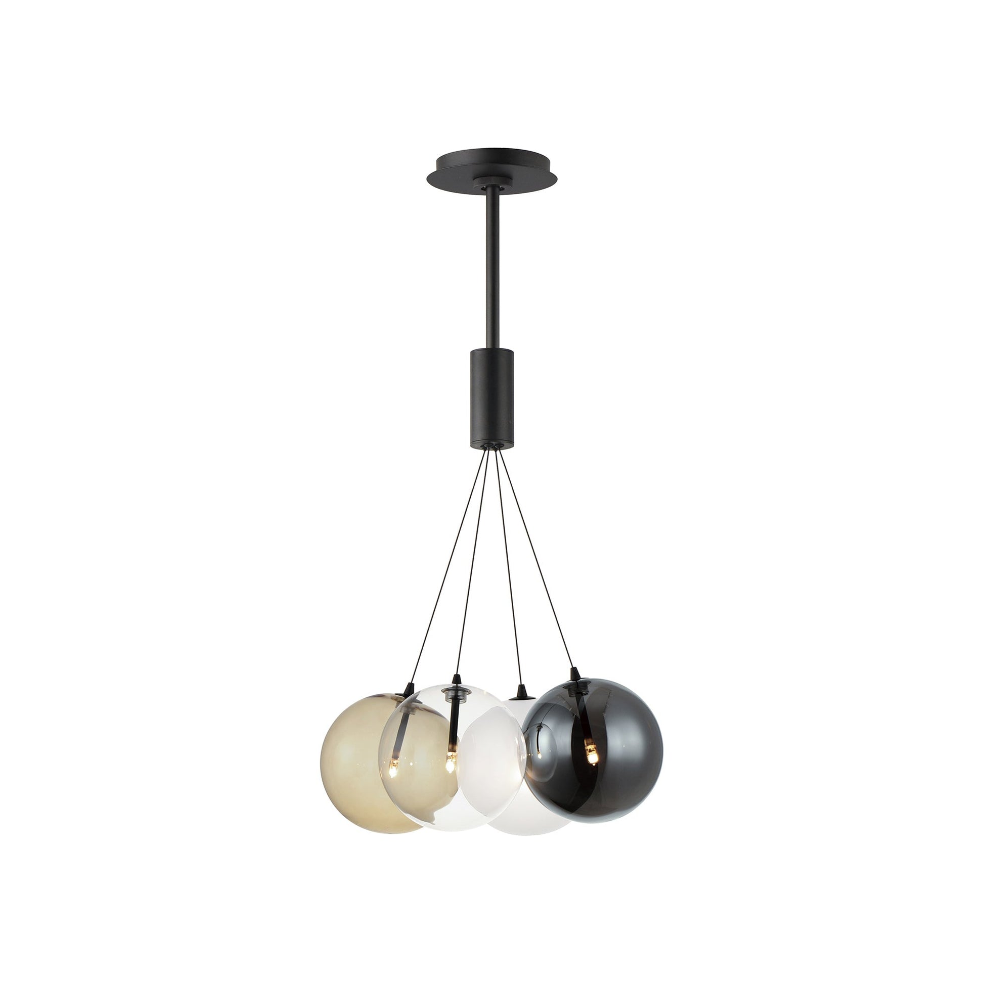 Burst Pendant Light in Black/Multicolor (4-Light).