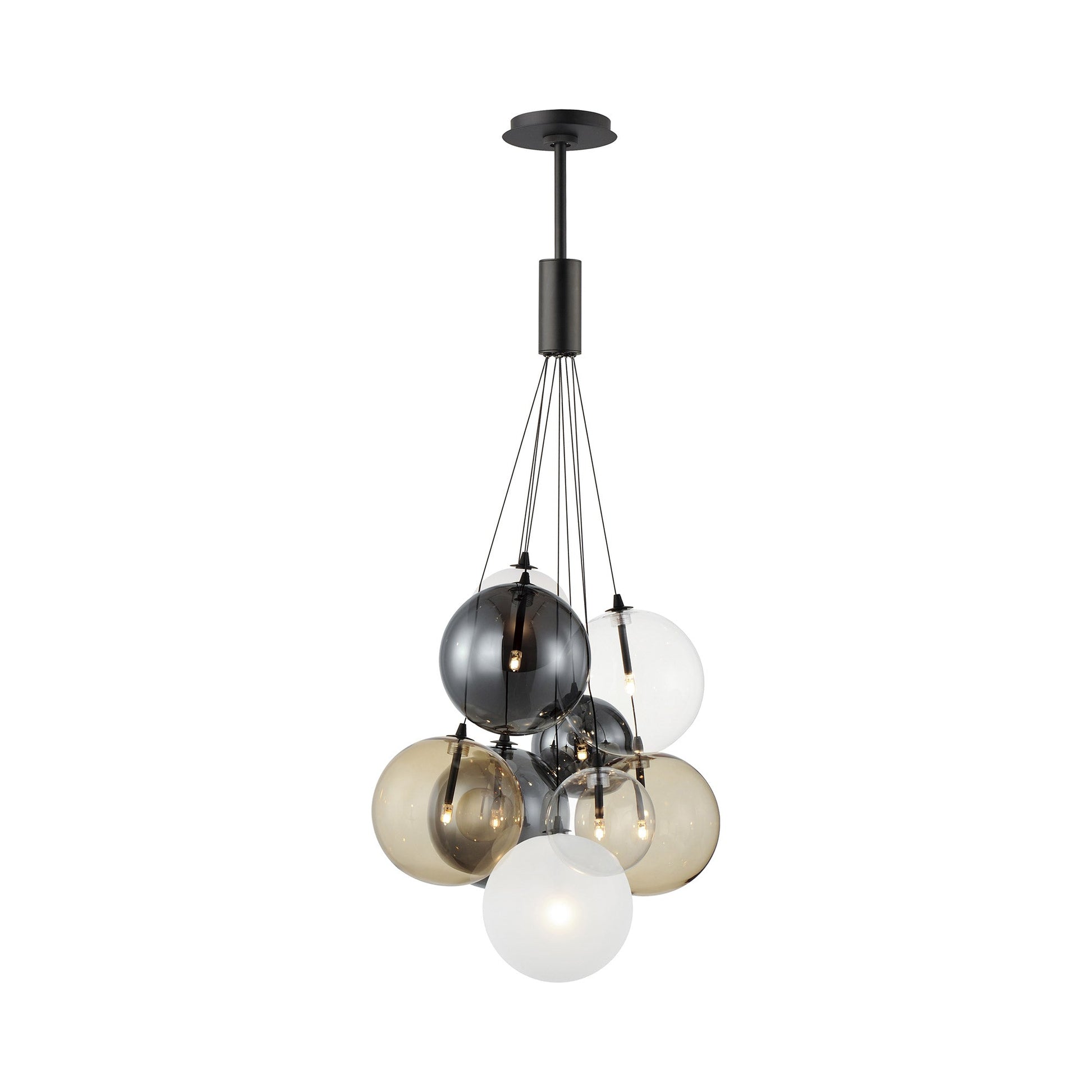 Burst Pendant Light in Black/Multicolor (9-Light).