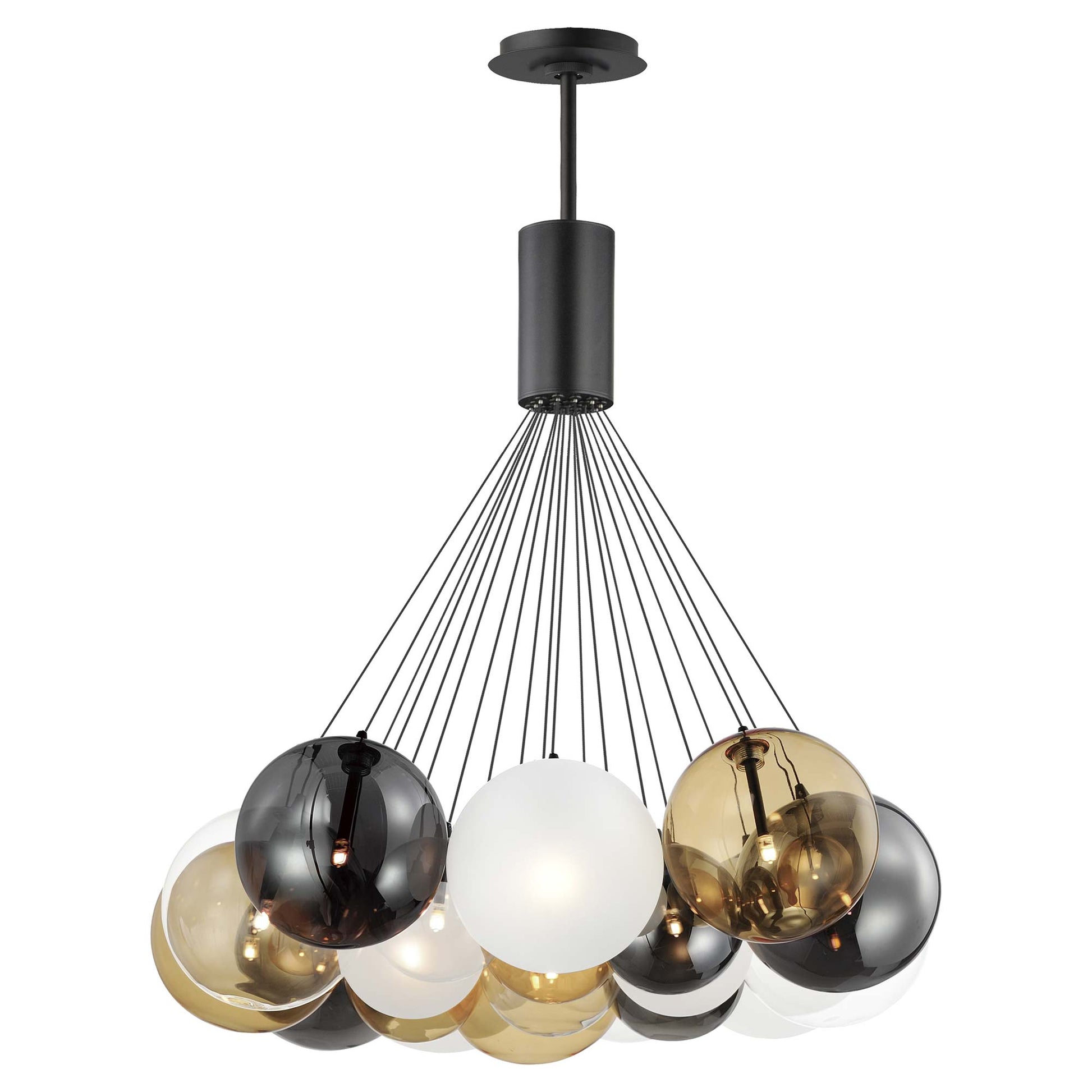 Burst Pendant Light in Black/Multicolor (20-Light).