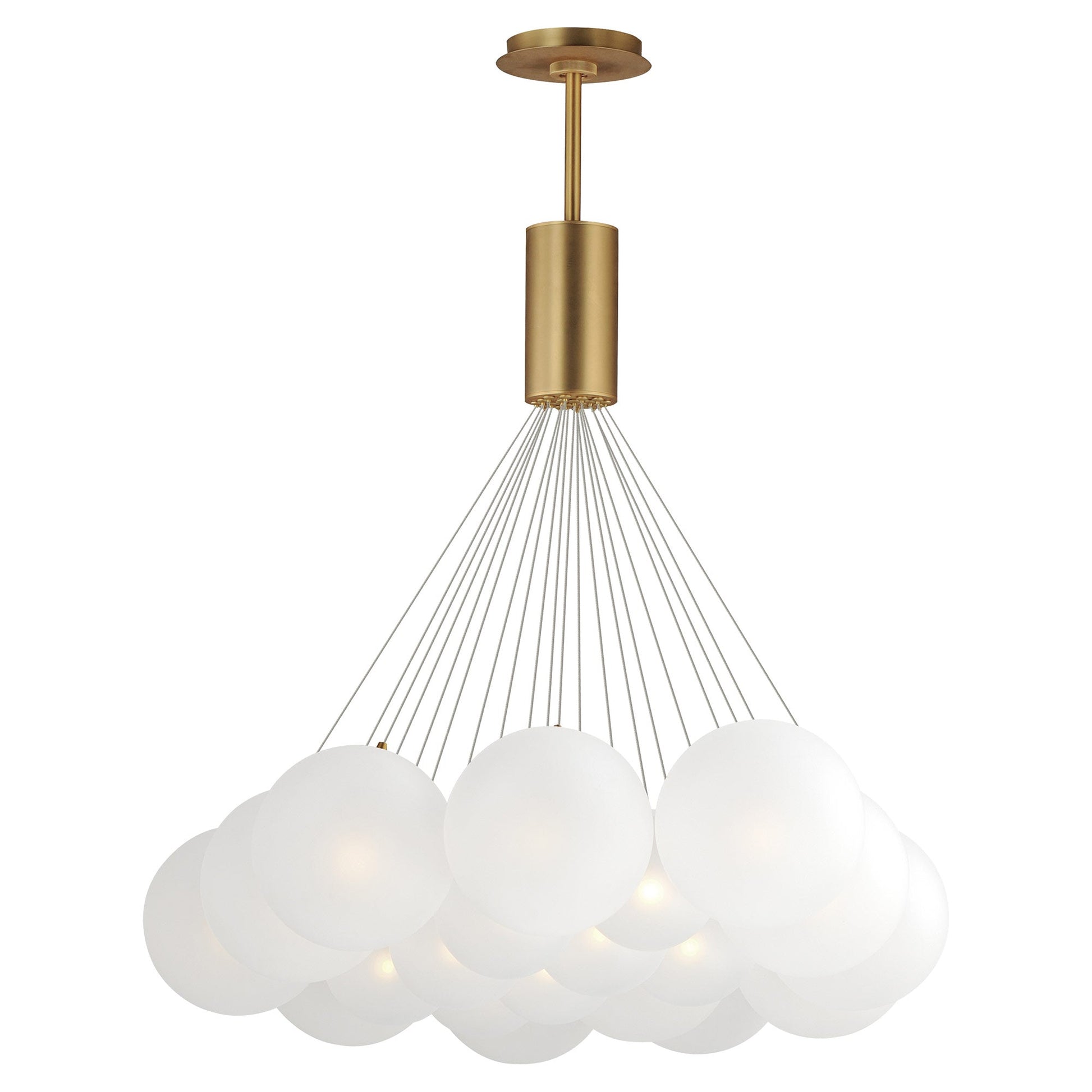 Burst Pendant Light in Gold/Translucent Frost (20-Light).