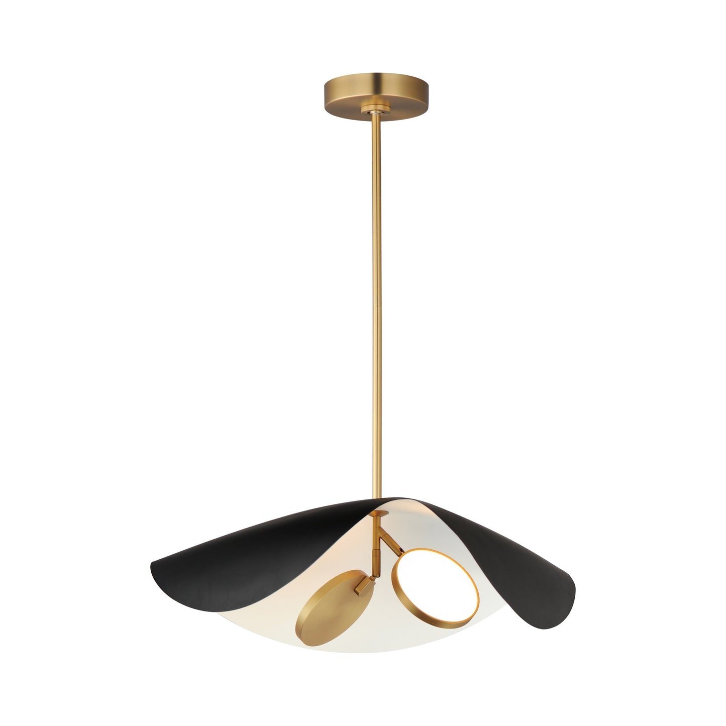 Carmen LED Pendant Light in Black/Gold (2-Light).