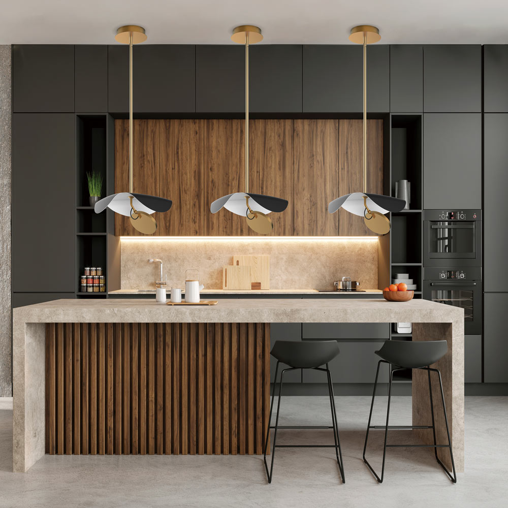 Carmen LED Single Pendant Light in kitchen.