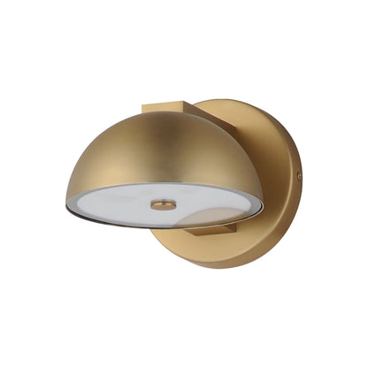 Cauldron Outdoor LED Wall Light in Gold (6-Inch).