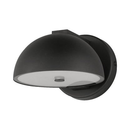 Cauldron Outdoor LED Wall Light in Black (7-Inch).