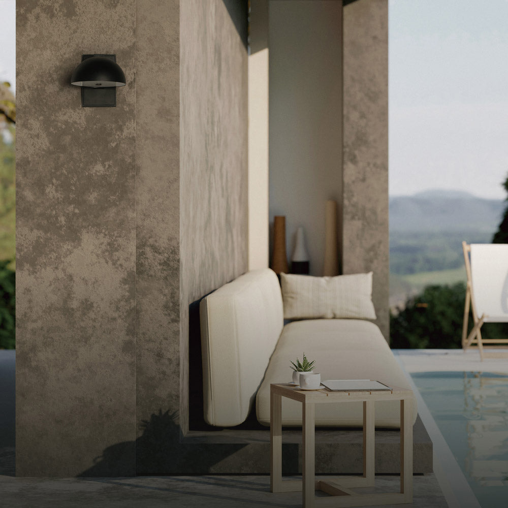 Cauldron Outdoor LED Wall Light in Outside Area.