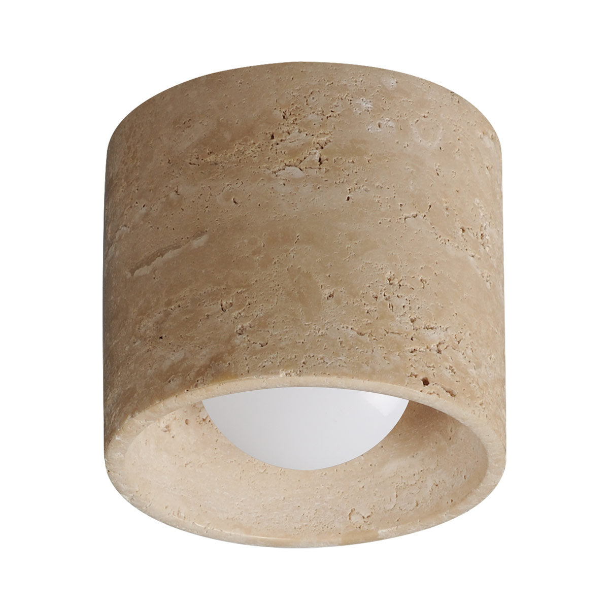 Cava LED Flush Mount Ceiling Light in Travertine.