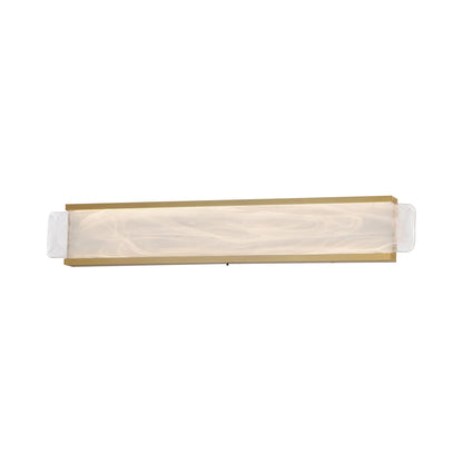Celine LED Bath Vanity Light in Natural Aged Brass (32-Inch).