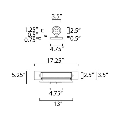 Centrum LED Bath Vanity Light - line drawing.