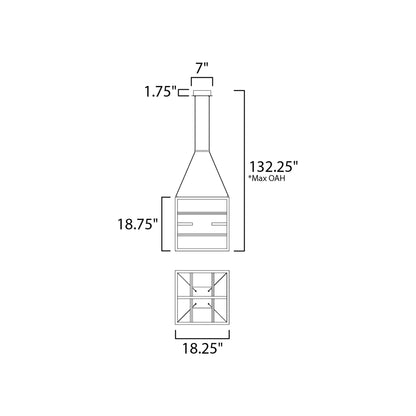 Chamber LED Pendant Light - line drawing.