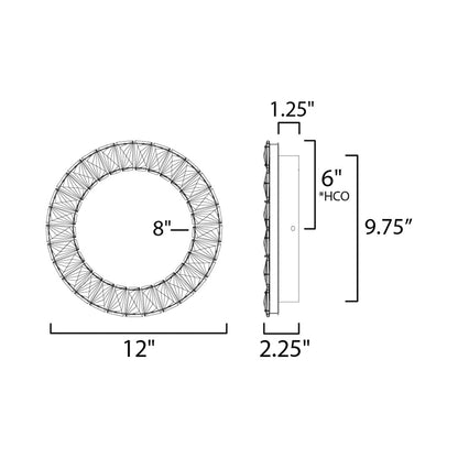 Charm LED Ceiling / Wall Light - line drawing.