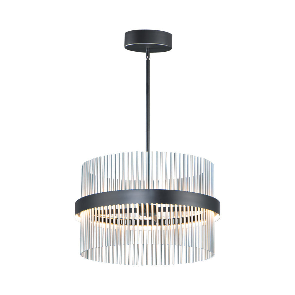 Chimes LED Pendant Light in Black/Satin Nickel (23.75-Inch/2700K/3000K/3500K/4000K/5000K).