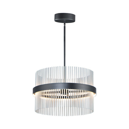 Chimes LED Pendant Light in Black/Satin Nickel (23.75-Inch/2700K/3000K/3500K/4000K/5000K).