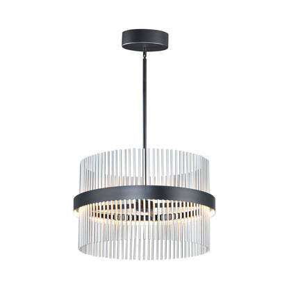 Chimes LED Pendant Light in Black/Satin Nickel (23.75-Inch/2700K-5000K).