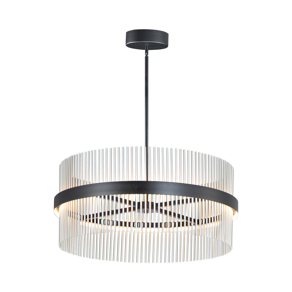 Chimes LED Pendant Light in Black/Satin Nickel (33.75-Inch/2700K/3000K/3500K/4000K/5000K).