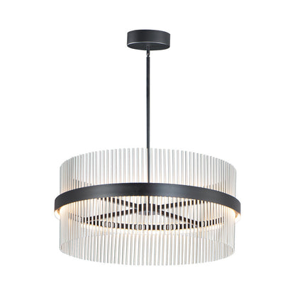 Chimes LED Pendant Light in Black/Satin Nickel (33.75-Inch/2700K/3000K/3500K/4000K/5000K).