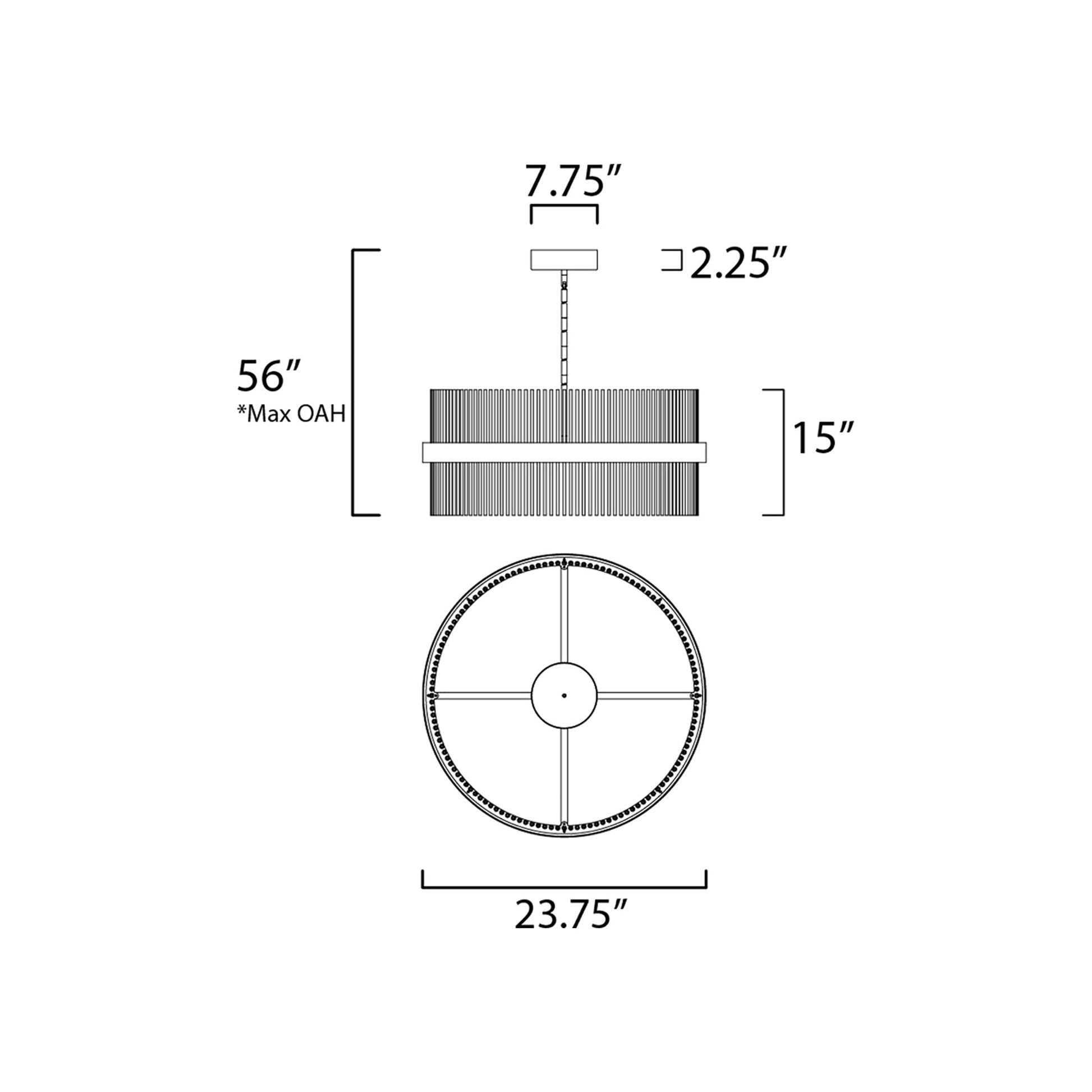 Chimes LED Pendant Light - line drawing.