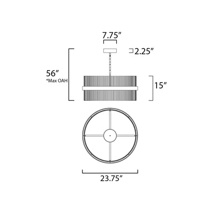 Chimes LED Pendant Light - line drawing.