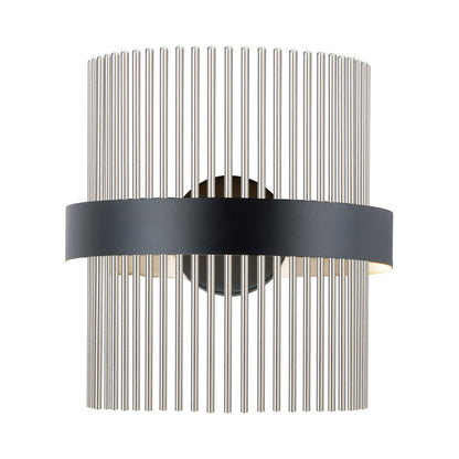 Chimes LED Wall Light in Black/Satin Nickel.