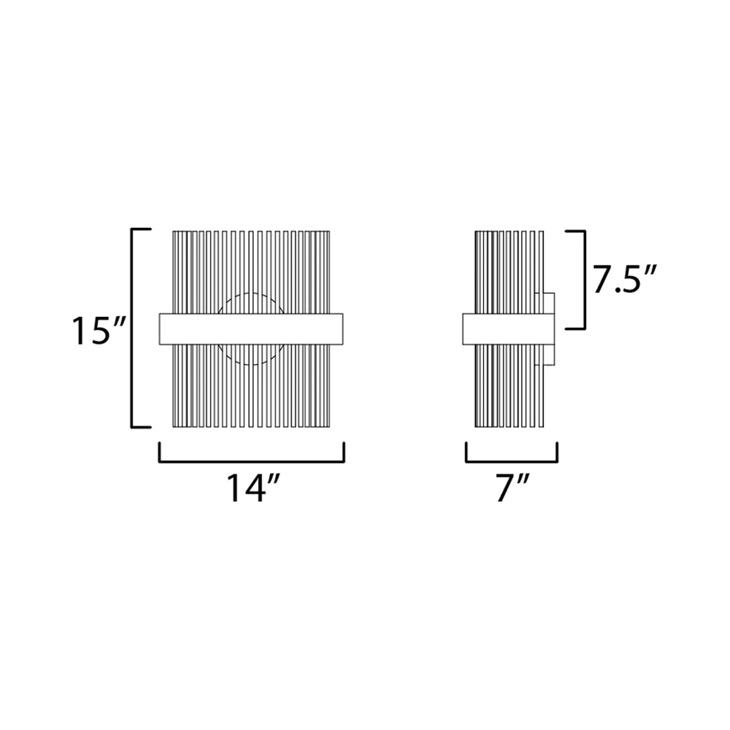 Chimes LED Wall Light - line drawing.