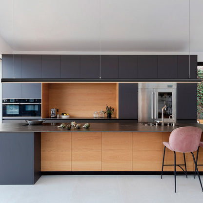 Continuum LED Linear Pendant Light in kitchen.