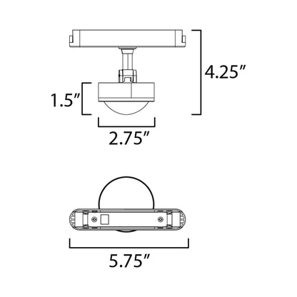 Continuum LED Optical Track Light - line drawing.