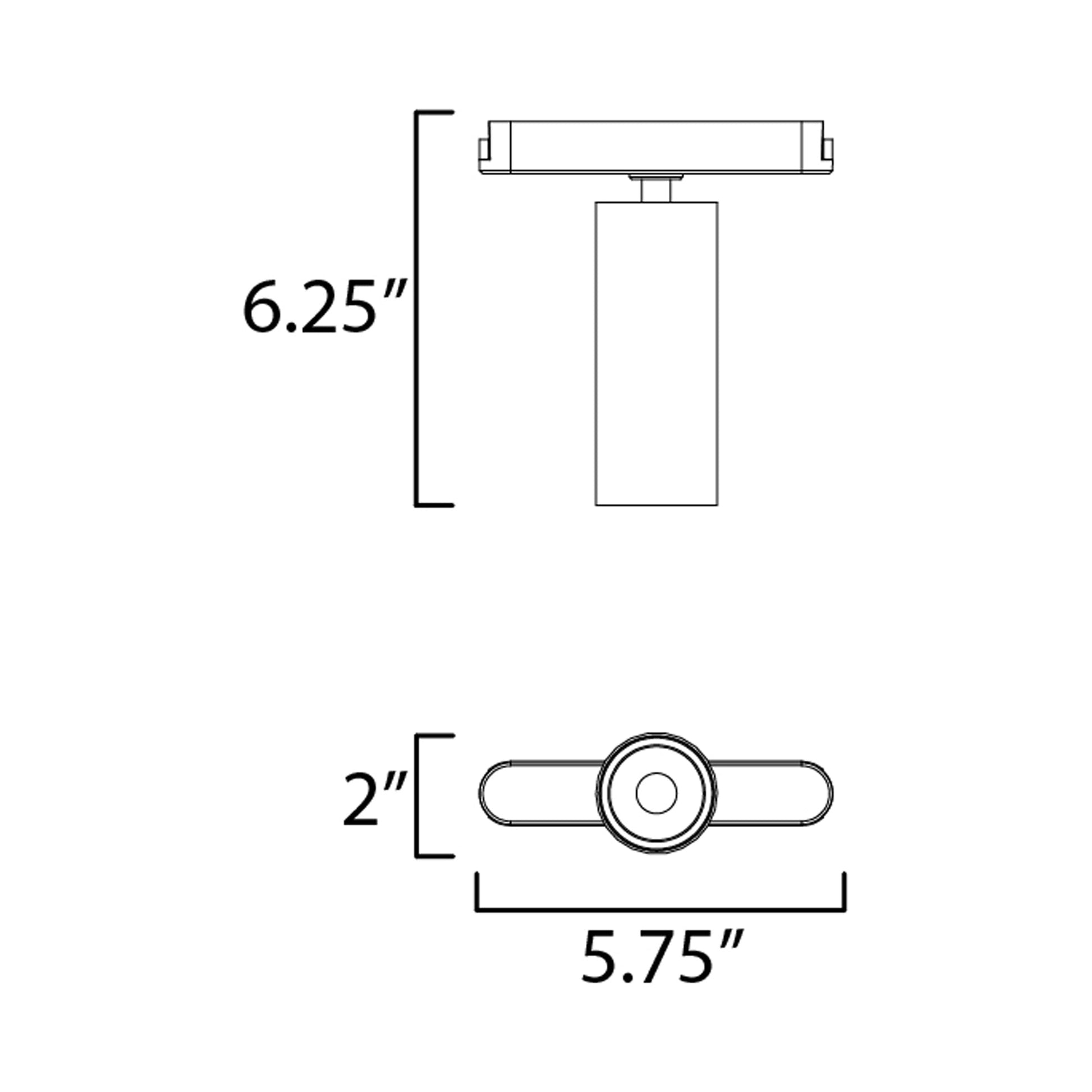 Continuum LED Spot Track Light - line drawing.