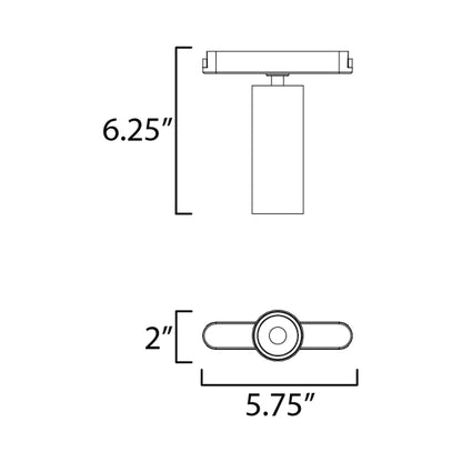 Continuum LED Spot Track Light - line drawing.
