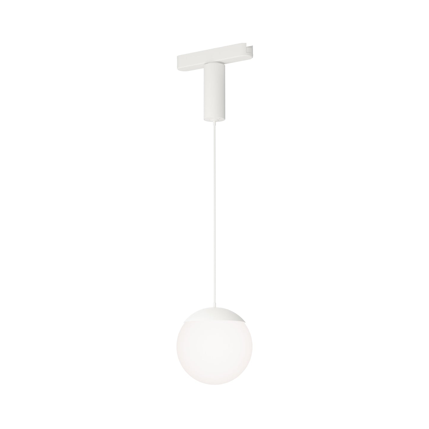 Continuum Track Snowball LED Pendant Light in White.