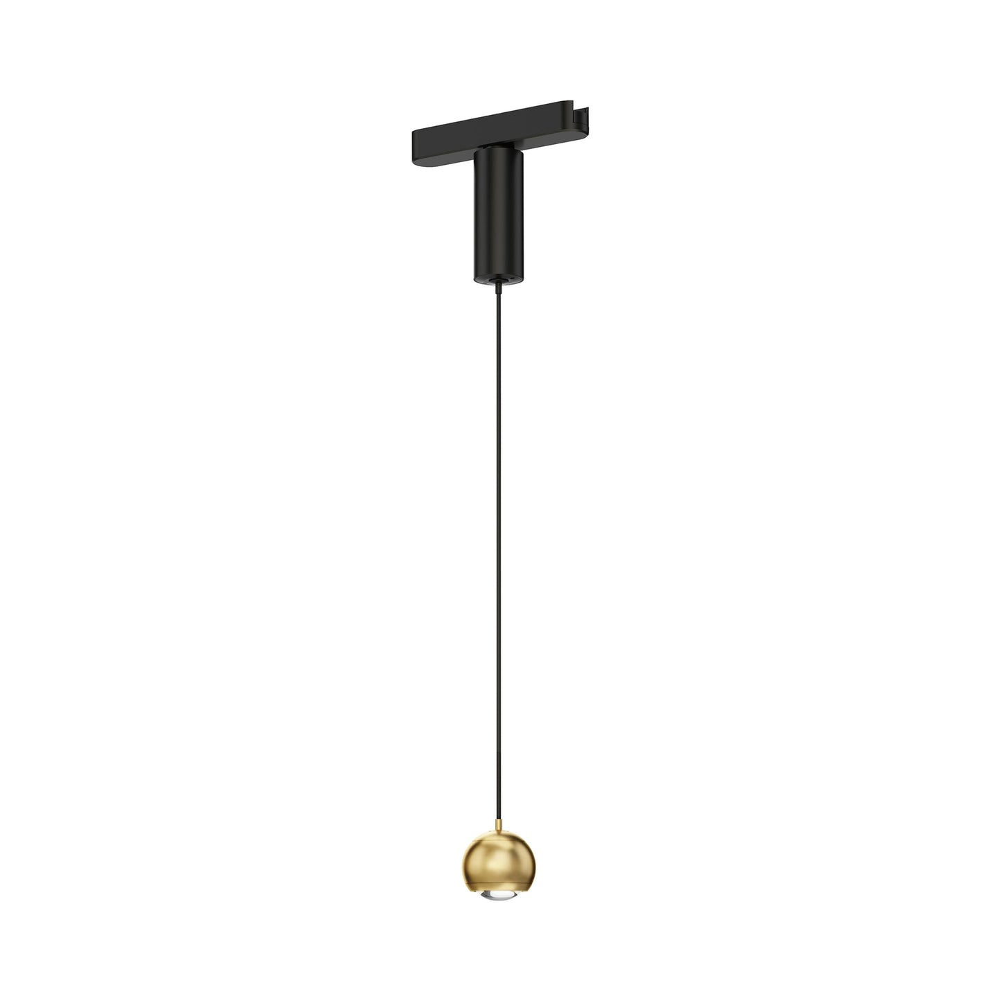 Continuum Track Sphere LED Pendant Light in Natural Aged Brass.