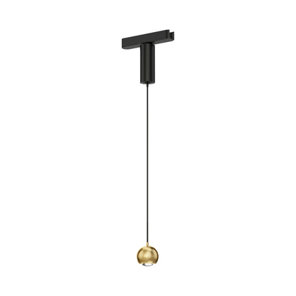 Continuum Track Sphere LED Pendant Light in Natural Aged Brass.