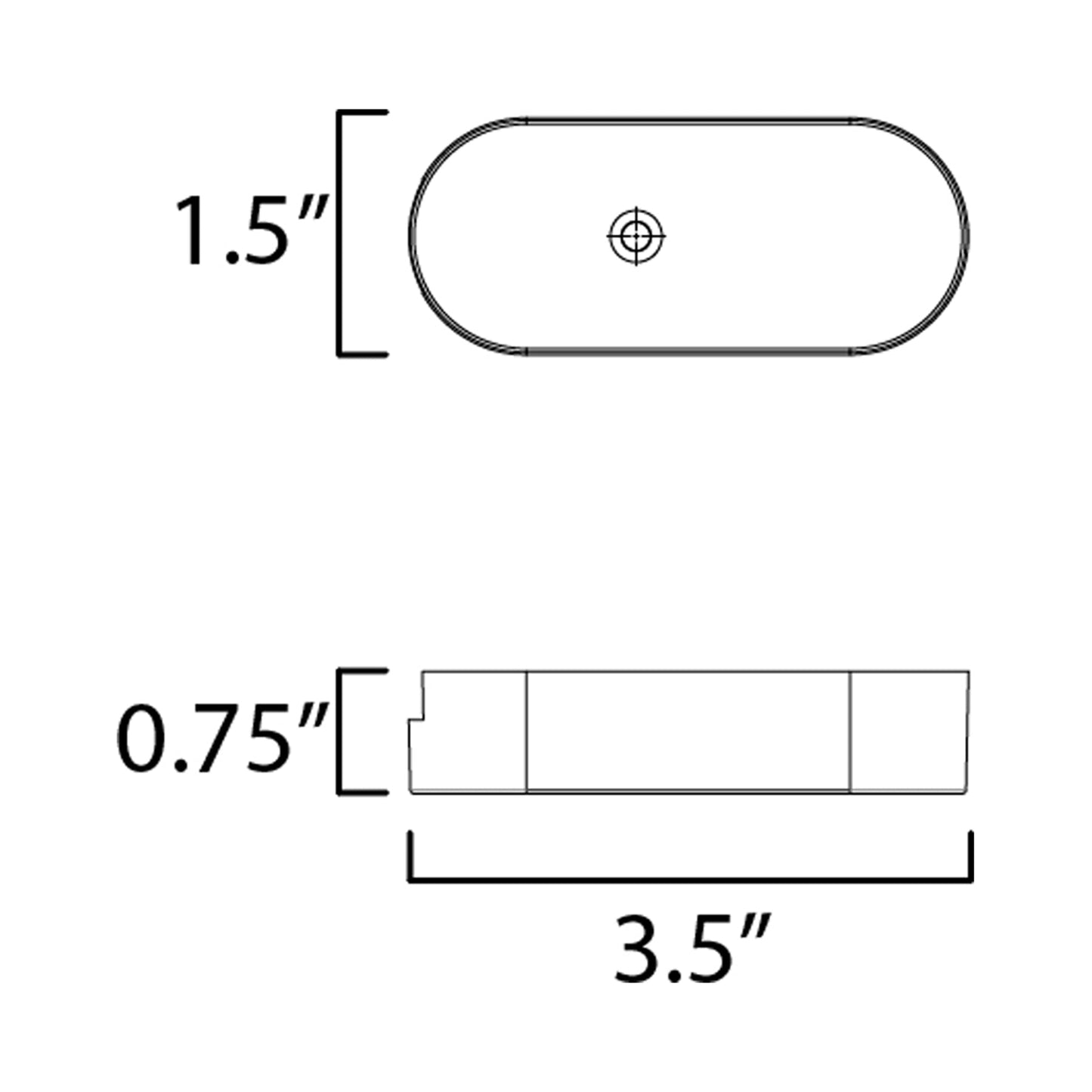 Continuum Track Splice Box - line drawing.