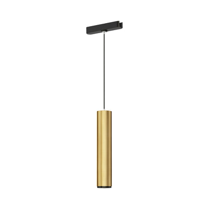 Continuum Track Tube LED Pendant Light in Natural Aged Brass.