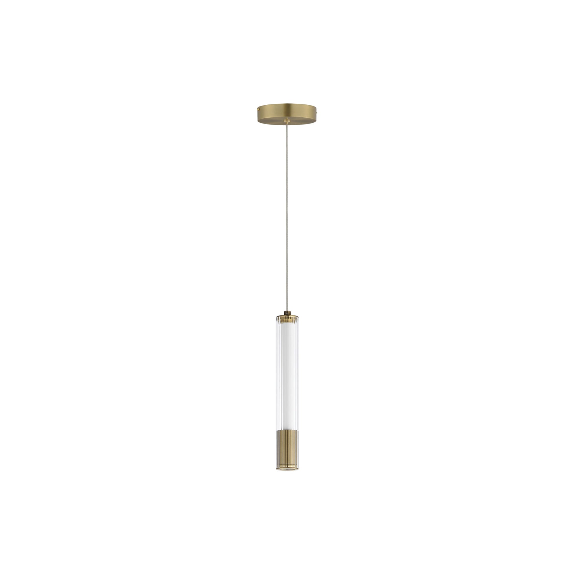 Cortex LED Pendant Light in Natural Aged Brass (10.75-Inch).