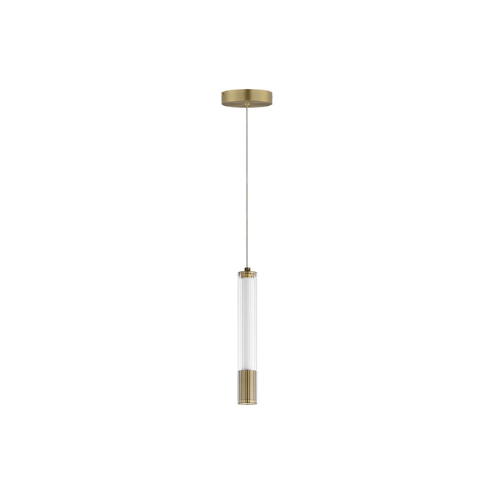 Cortex LED Pendant Light in Natural Aged Brass (10.75-Inch).