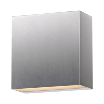 Cubed Outdoor LED Wall Light in Satin Aluminum.