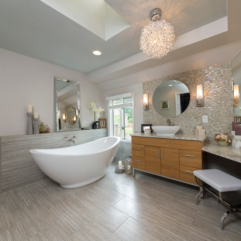 Dazed Pendant Light in bathroom.