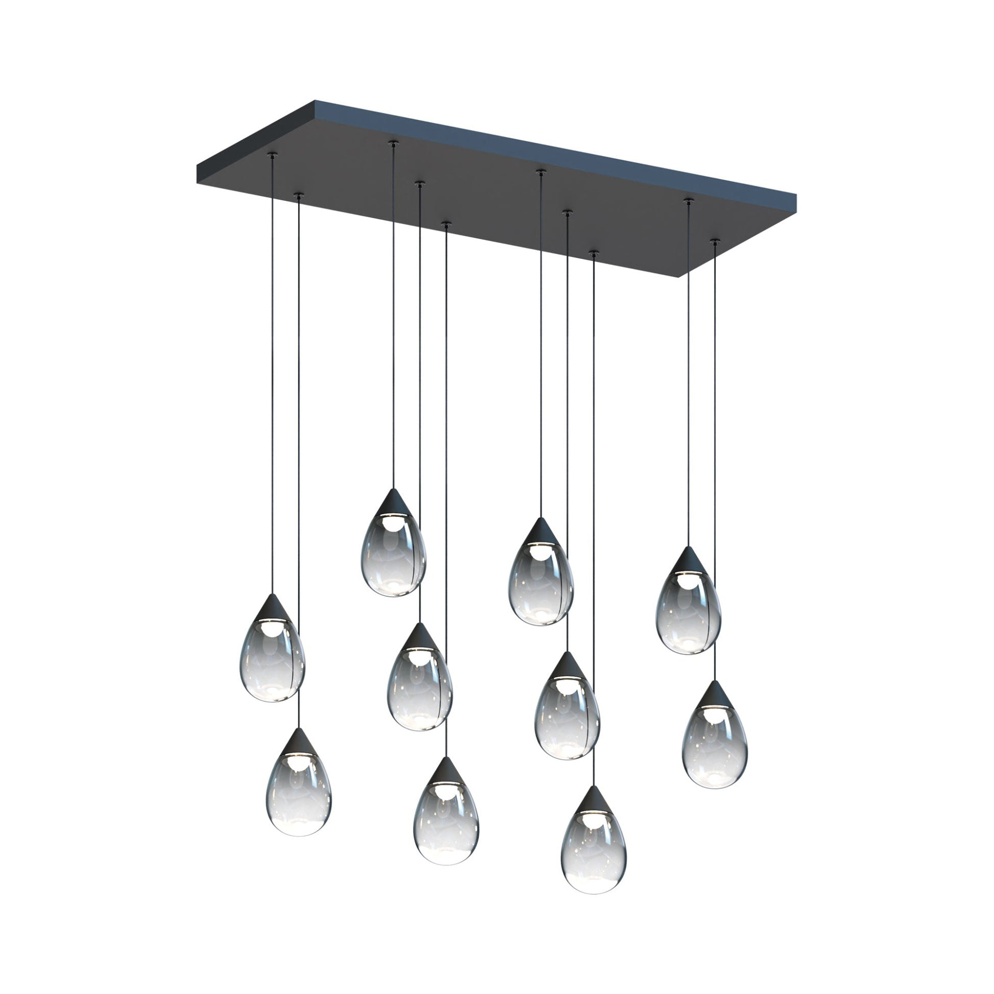 Dewdrop LED Linear Pendant Light in Black.